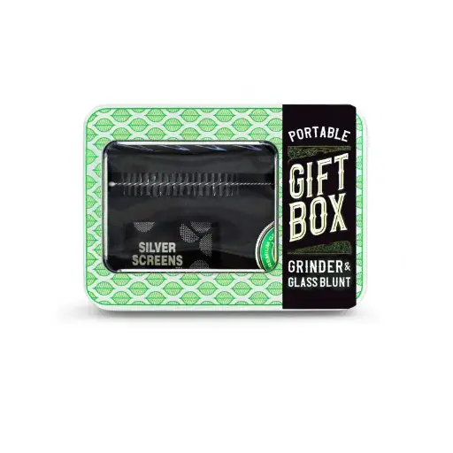 [SG-73] Custom Portable Glass Blunt With Grinder Gift Box