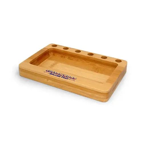 [SG-131] Custom Wood Rolling Tray With Pre Rolled Cone Holders